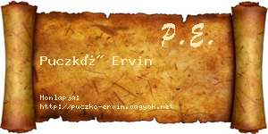 Puczkó Ervin névjegykártya
