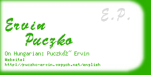 ervin puczko business card